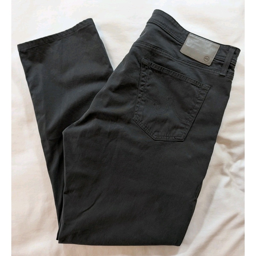 AG‎ Adriano Goldschmied The Everett Slim Straight Pants Men's 38x32 Gray Sateen